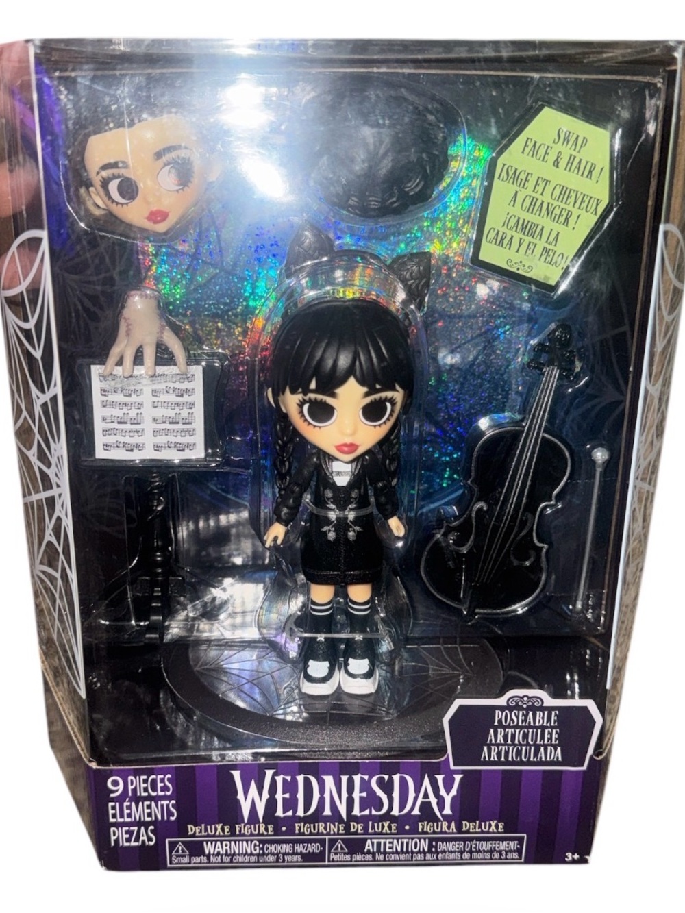 Wednesday Deluxe Posable Figure Toy - Black